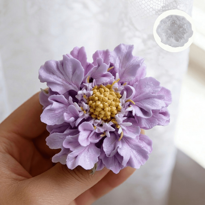 Soap Making Material - 1 Dreamy Blue Potted Flower Silicone