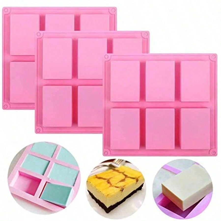 Soap Making Bar - 1-2 Pack 6‑Cavity DIY Silicone Molds,