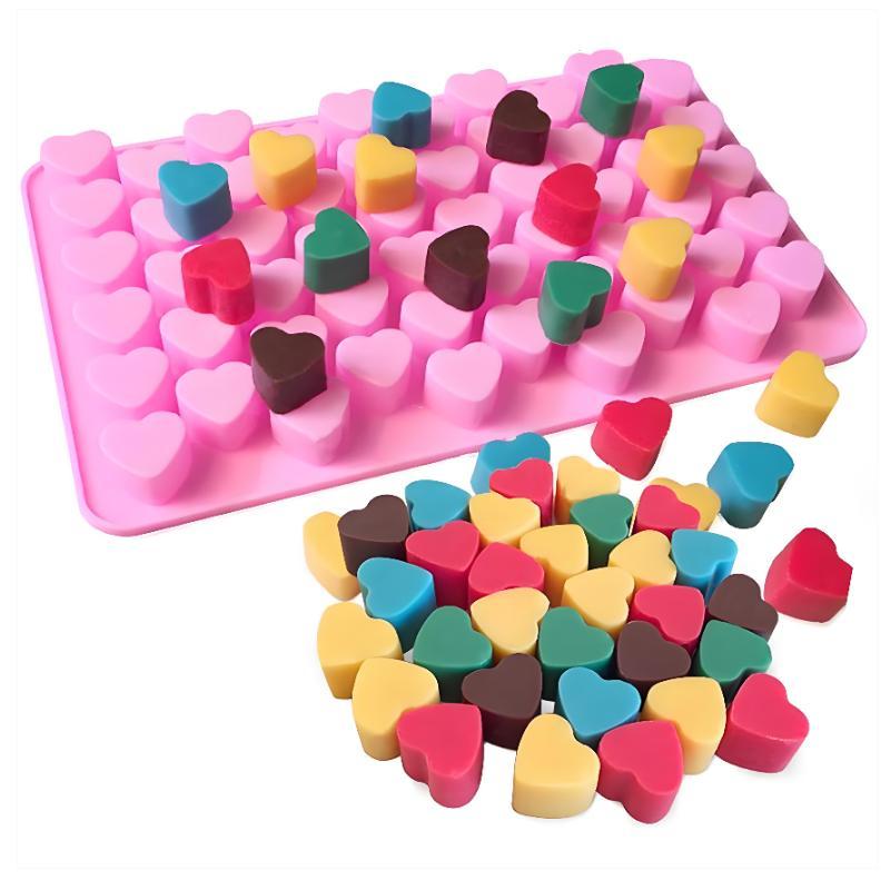 55 Grids Heart Silicone Cake M - Soap Making Material 评论和价格