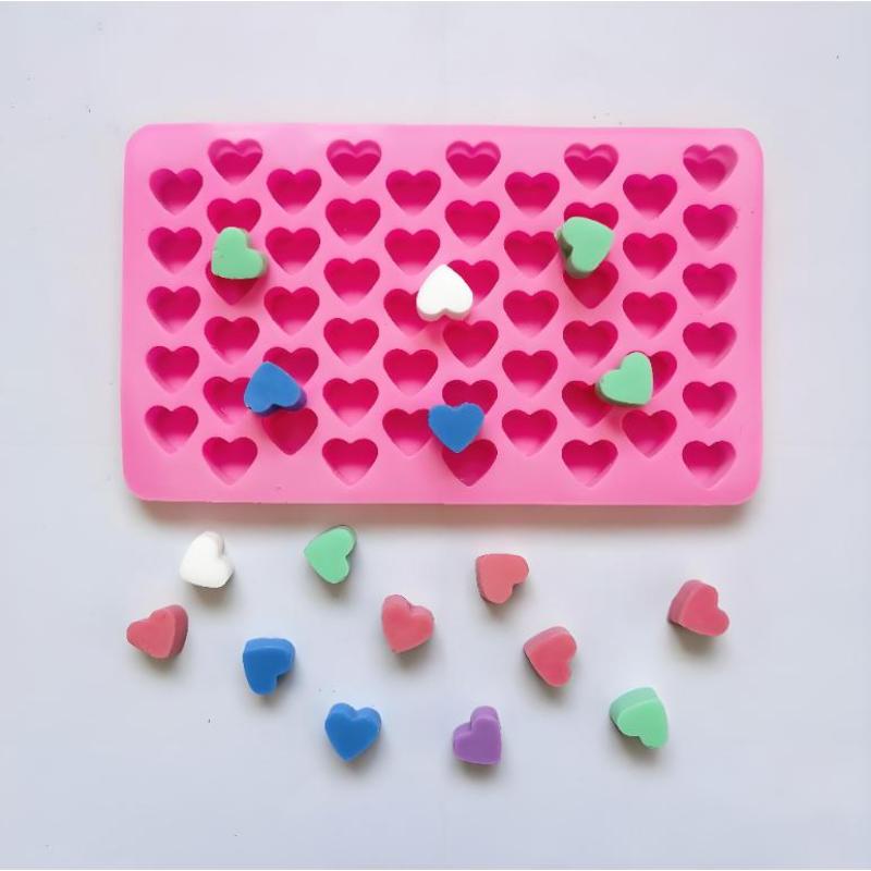 55 Grids Heart Silicone Cake M - Soap Making Material 评论和价格