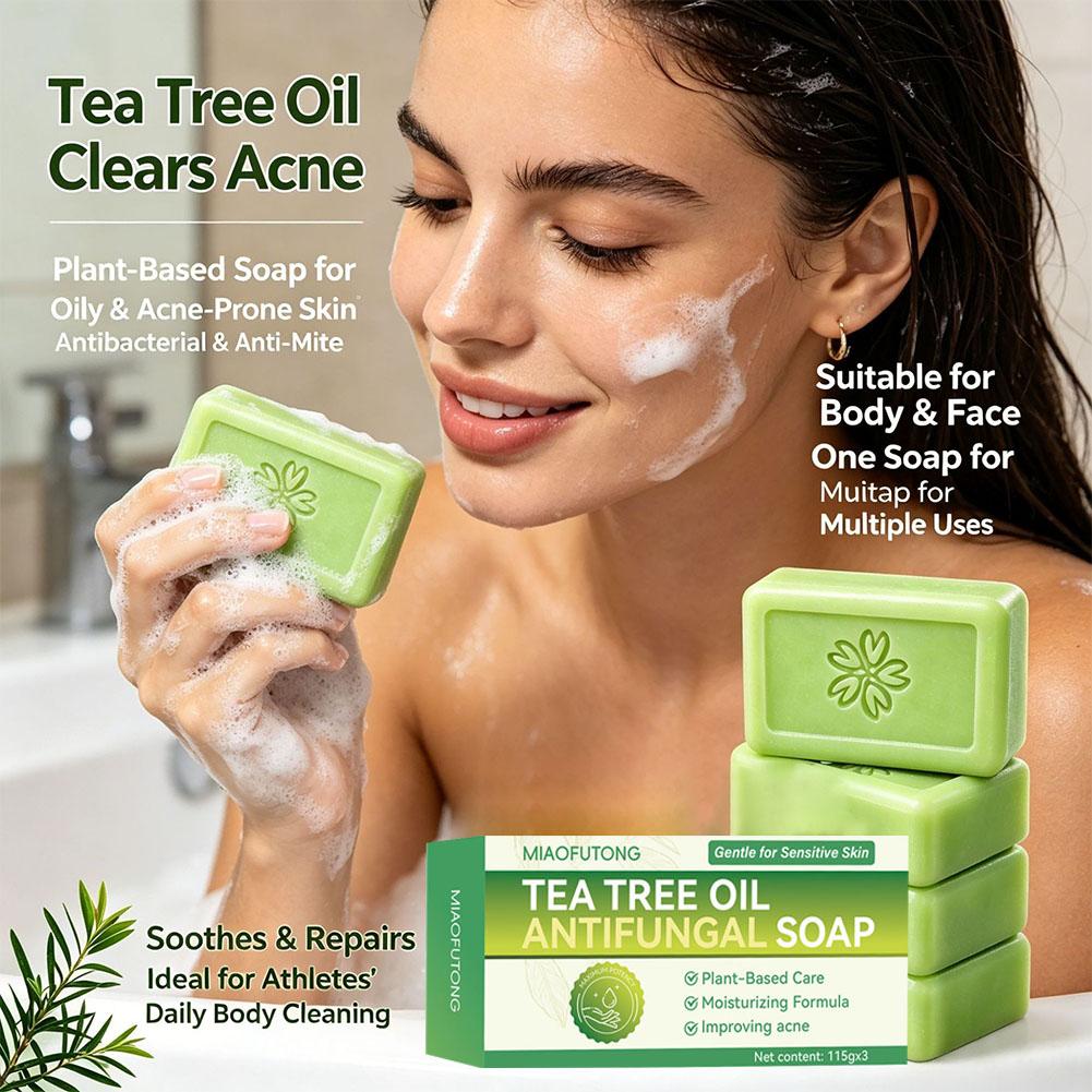 3pcs Tea Tree Oil Soap Bar Nat - Soap Making Oils 评论和价格