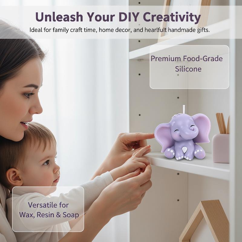 Cute 3D Elephant Silicone Cand - Soap Making Material 评论和价格
