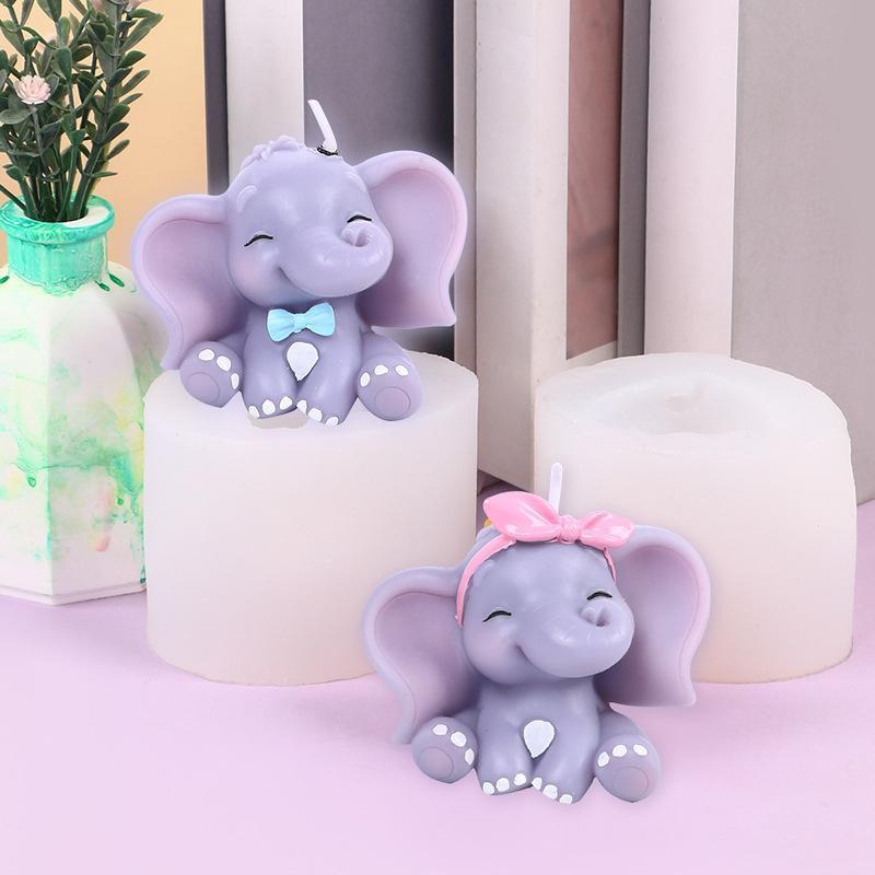 Cute 3D Elephant Silicone Cand - Soap Making Material 评论和价格