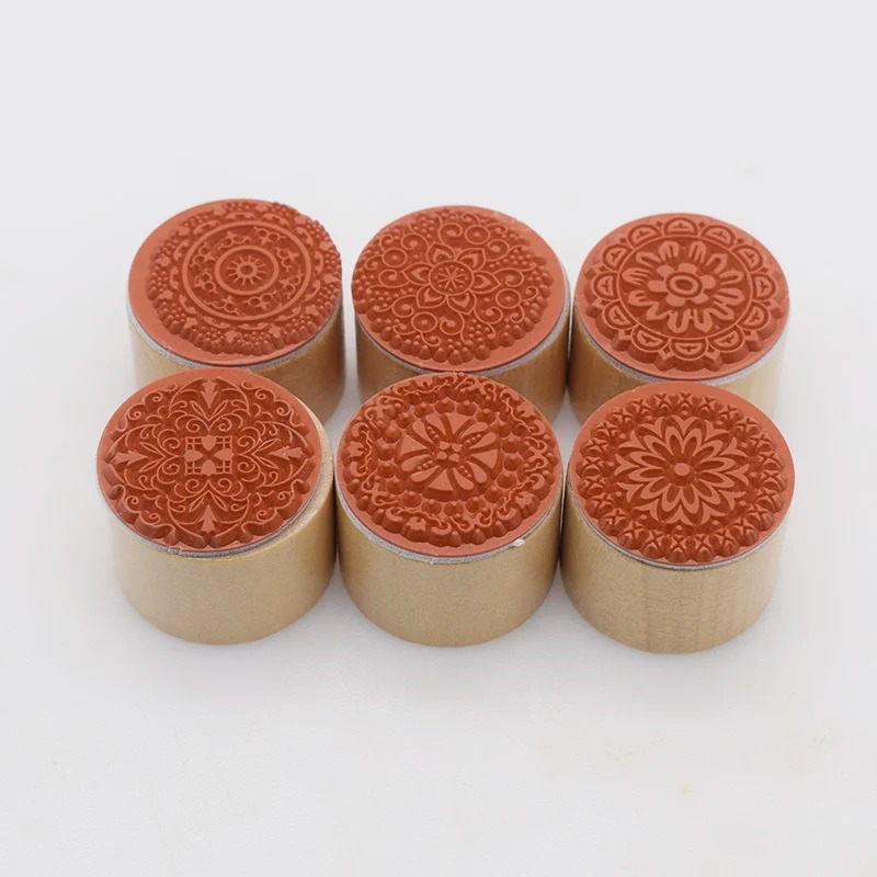 Square Round Floral Wooden Rub - Soap Stamp Custom 评论和价格