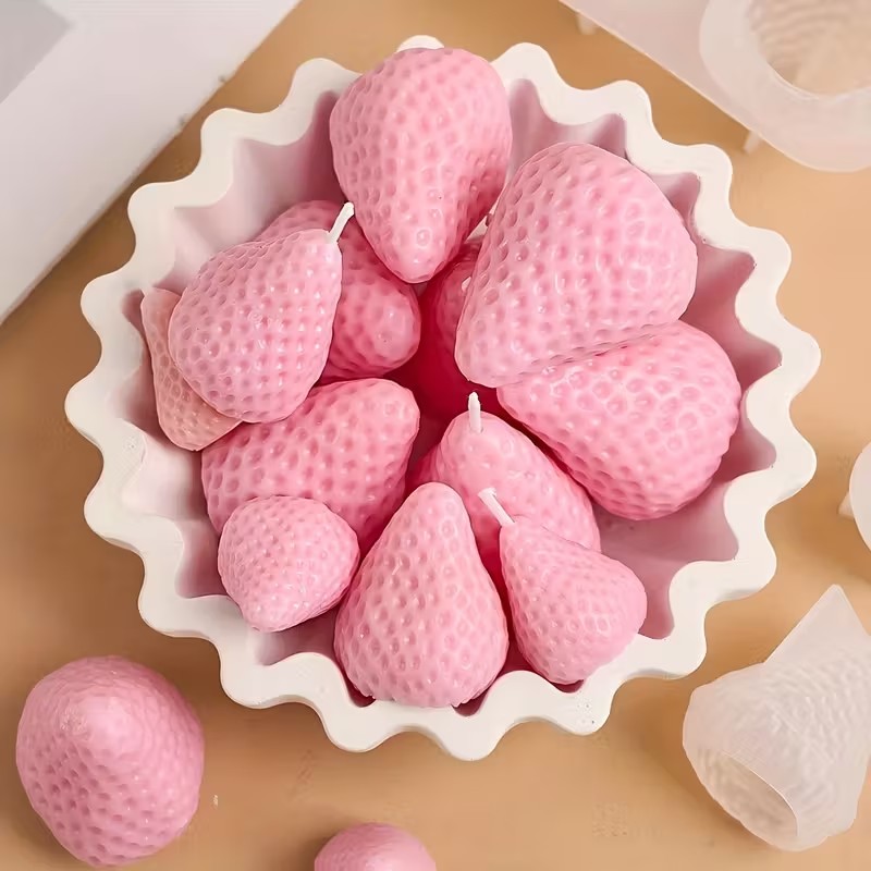 Strawberry Silicone Candle Mol - Soap Making Material 评论和价格