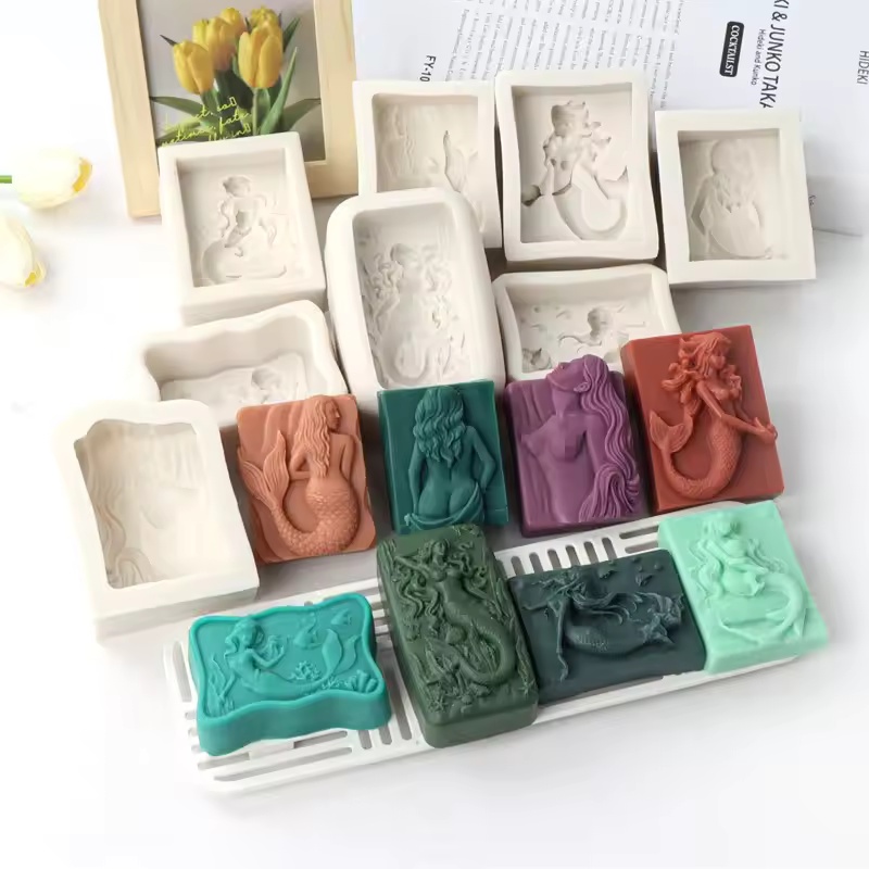 Rectangle Ocean-Style 3D Merma - Melt Pour Soap Base 评论和价格