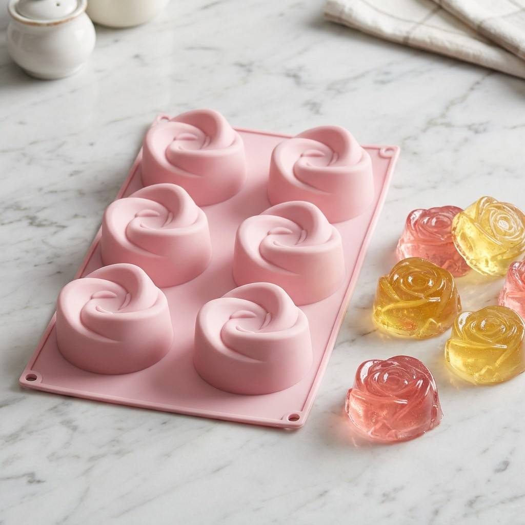 Food Grade 6-Cavity Rose Flowe - Soap Making Material 评论和价格