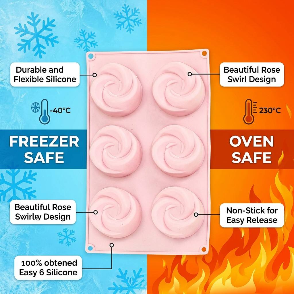 Food Grade 6-Cavity Rose Flowe - Soap Making Material 评论和价格