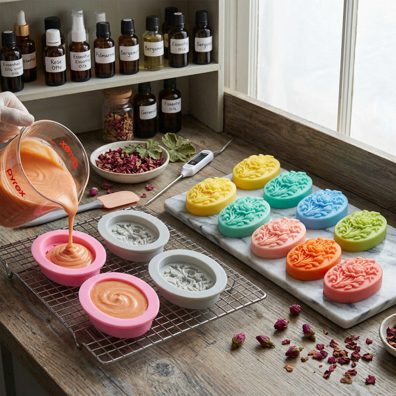 4 Silicone mold with flower sh - Soap Making Material 评论和价格